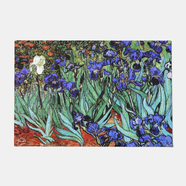 Van Goghs The Irises Flowers Floral Doormat (Front)