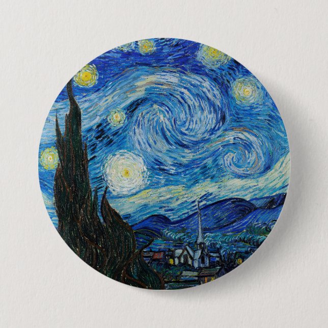 Van Gogh's The Starry Night  Button (Front)