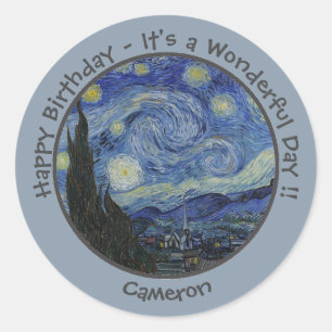 van Gogh's The Starry Night Party Items Collection Classic Round Sticker