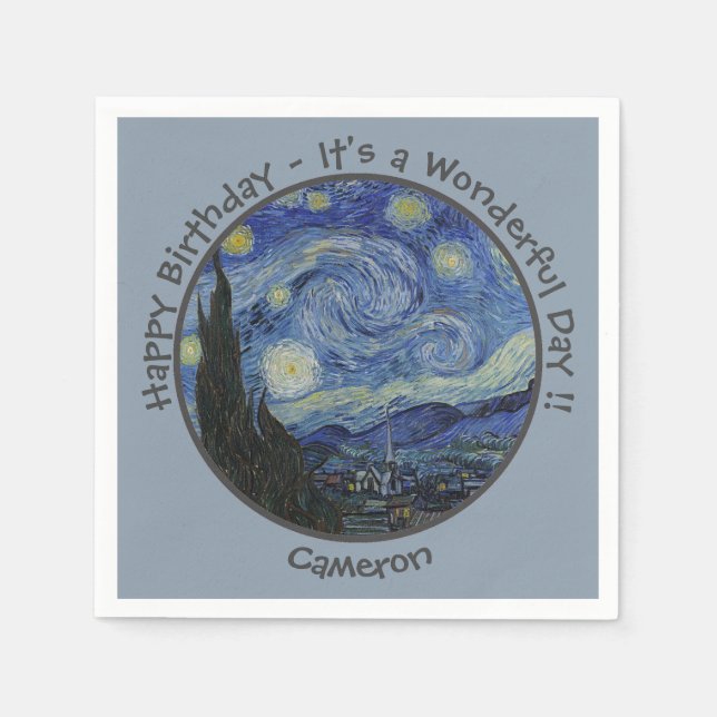 van Gogh's The Starry Night Party Items Collection Napkins (Front)
