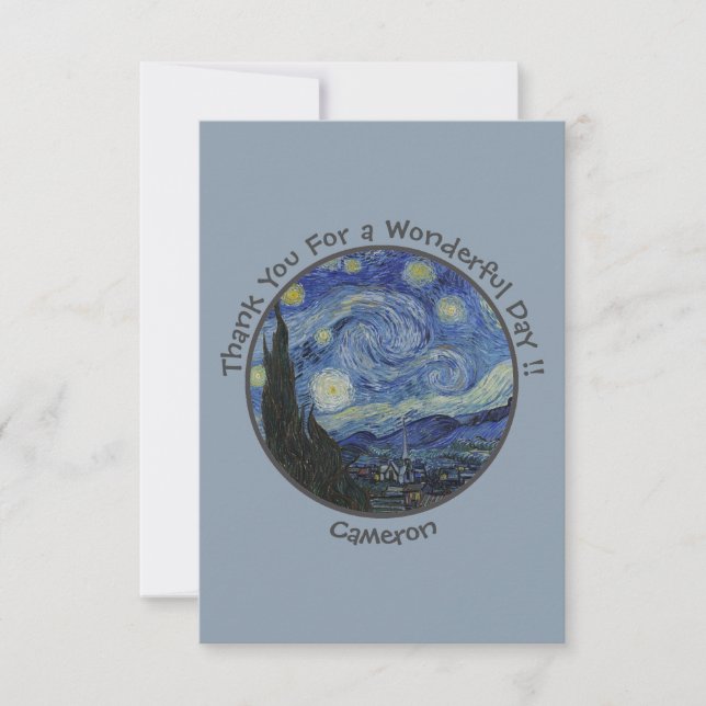 van Gogh's The Starry Night Party Items Collection Thank You Card (Front)