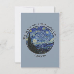 van Gogh's The Starry Night Party Items Collection Thank You Card