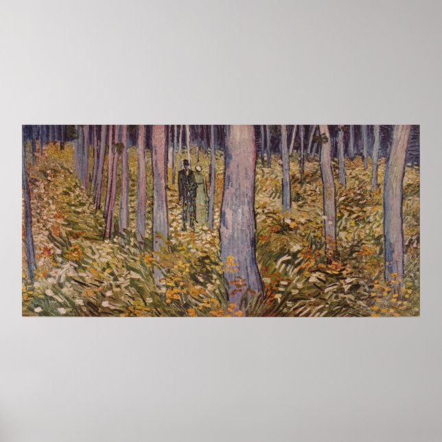 Van Gogh's "Undergrowth with Two Figures" (1890) Poster (Front)