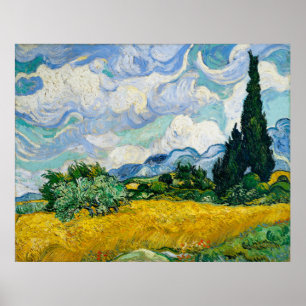 Van Gogh's Wheat Field with Cypresses Poster