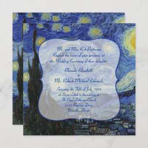 Van Gough Starry Night Wedding Invitation