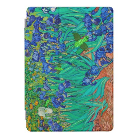 Van Gough's Blue Irises With My Hummingbirds Added Ipad Pro Cover