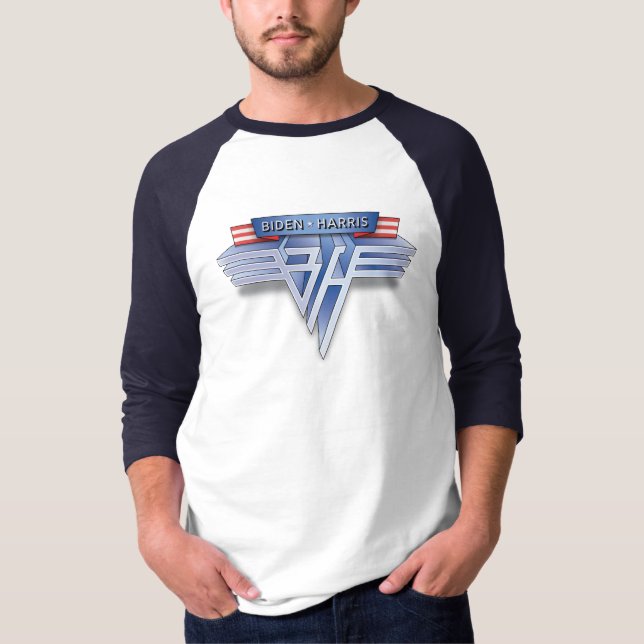 Van Halen style Biden Harris Jersey T-Shirt (Front)