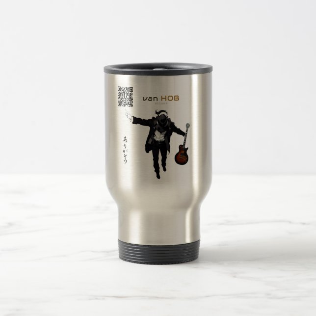 van HOB , Tasse, Gitarre, Fan Mattglastasse Tasse Travel Mug (Center)