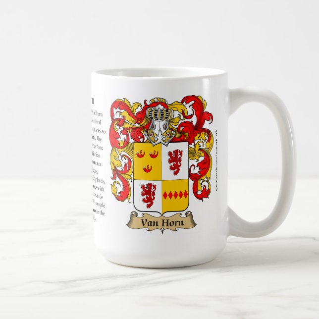 Van Horn Family Coat of Arms Coffee Mug (Right)