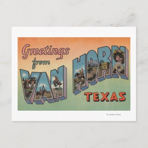 Van Horn Texas _ Large Letter Scenes Postcard