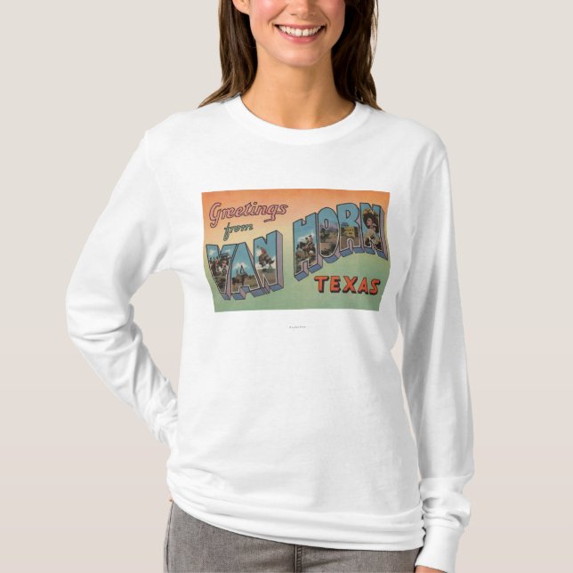Van Horn, Texas - Large Letter Scenes T-Shirt (Front)