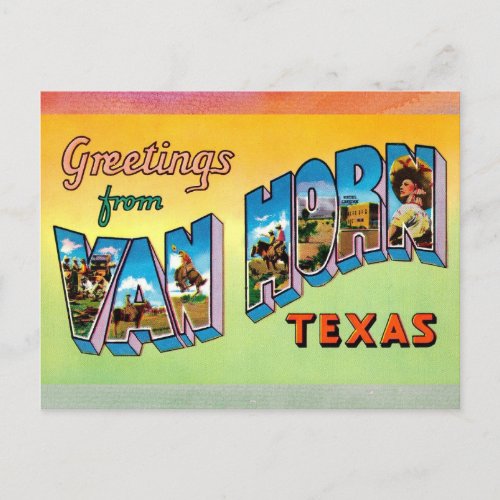 Van Horn Texas Vintage Travel Postcard