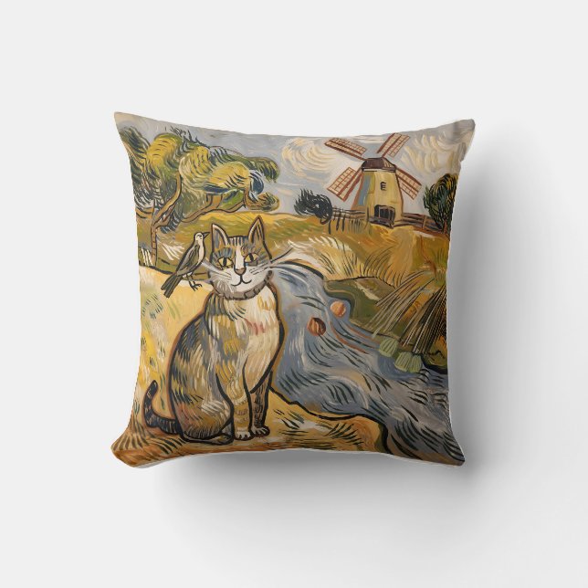 VAN KITTY  THROW PILLOW (Front)