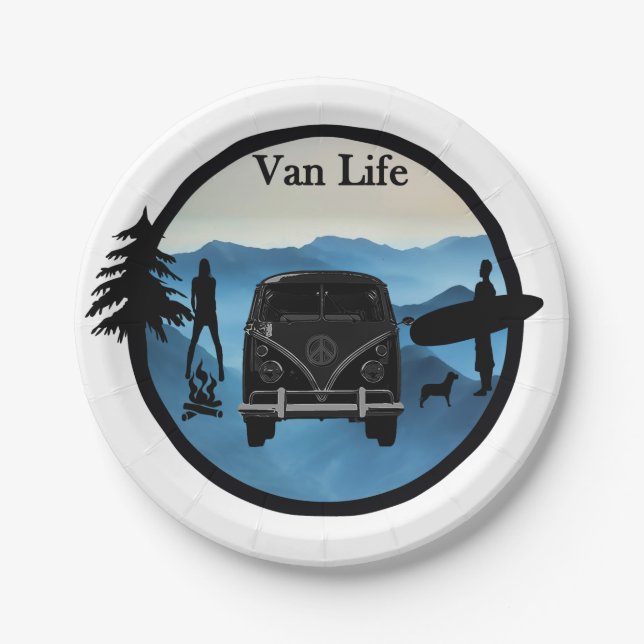 Van Life adventures #vanlife Paper Plates (Front)