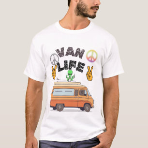 Van life alien peace sign funny camper shirt