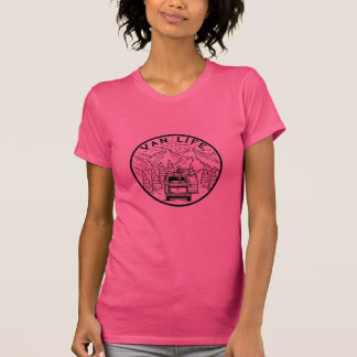Van Life Camping In The Mountains Playing Guitar T-Shirt