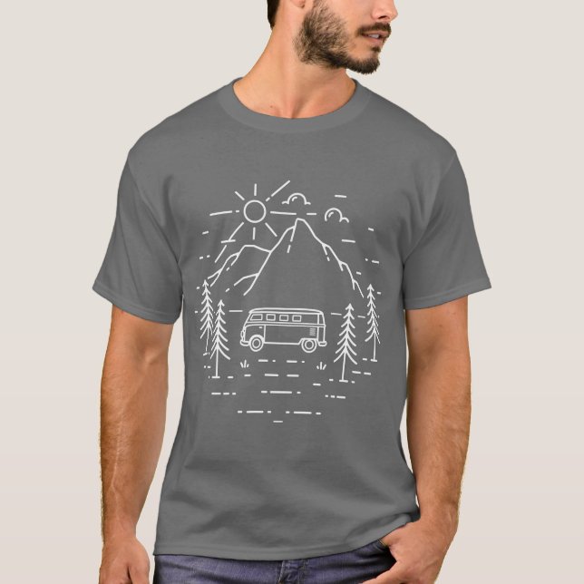 Van Life camping Nature Vanlife Camper Clothing T-Shirt (Front)