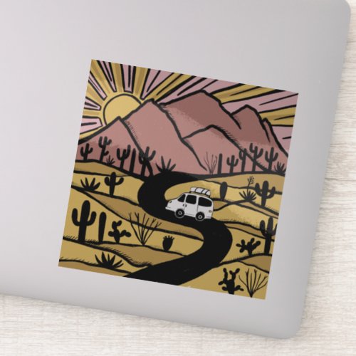 VAN LIFE Desert Mountain Explore Sunrise Sticker