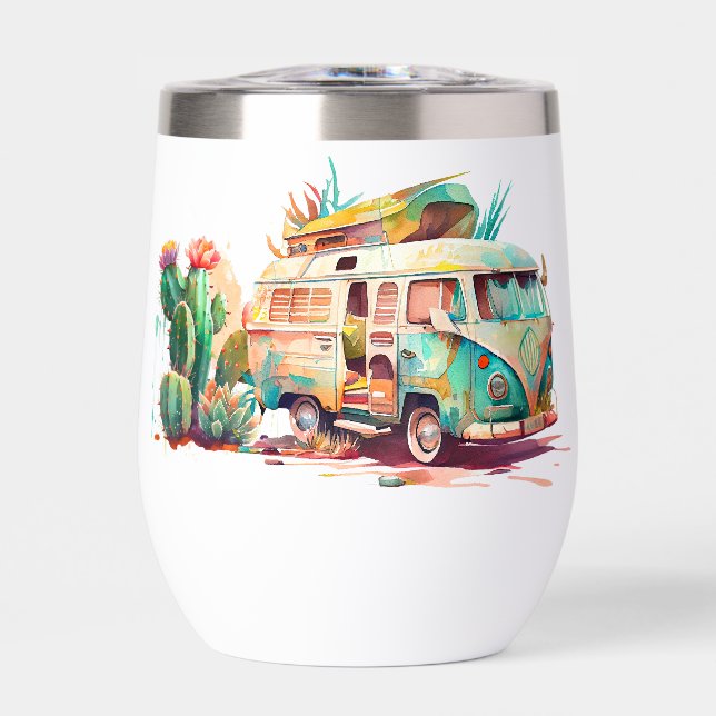 Van Life Desert Time Nomadic Living Thermal Wine Tumbler (Front)
