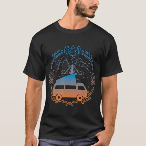 Van Life Design _ Vanagon Van Bus Dipper Campfire  T_Shirt