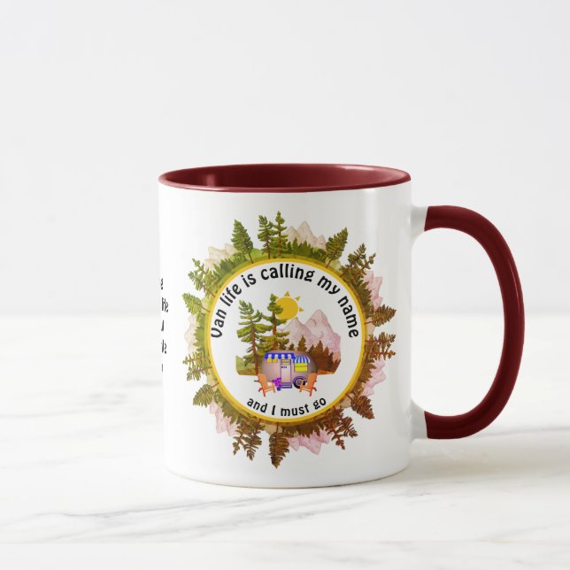 VAN LIFE IS CALLING MY NAME Custom CARAVAN Camping Mug (Right)
