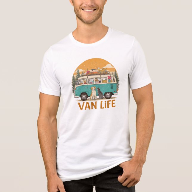 Van Life Paws & Adventure T-Shirt Tri-Blend Shirt (Front)