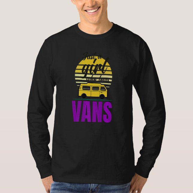 Van Life Sun Surfer Girl Vanlife Just A Girl Who L T-Shirt (Front)
