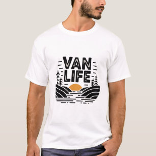 Van Life Sunset Mountain Forest Nature Lover Gift T-Shirt