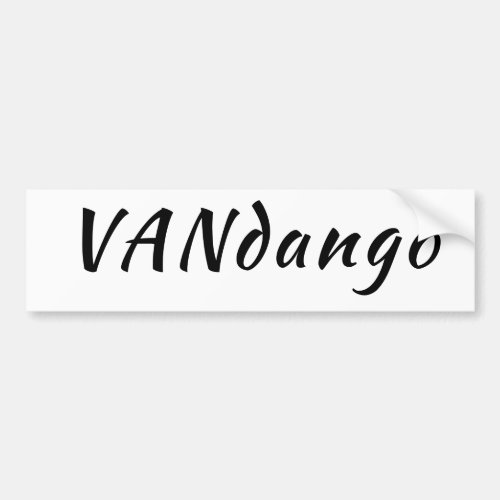 Van name travel camper word play fandango vandango bumper sticker