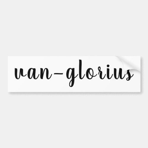 Van names travel camping word play van_glorius bumper sticker