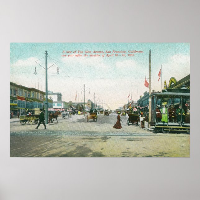 Van Ness Avenue View one Year after the Fire of Poster (Front)