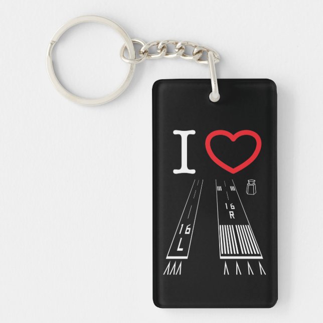 Van Nuys Airport Runways 16L-16R / 34L-34R Keychain (Front)