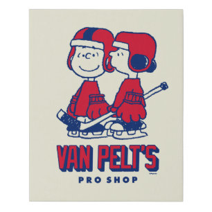 Van Pelt's Hockey Club Pro Shop Pattern Faux Canvas Print