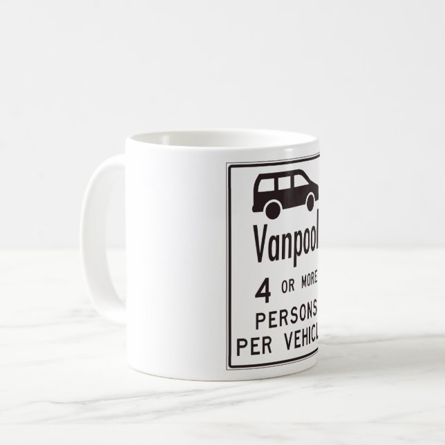 Van Pool Sign Coffee Mug (Front Left)