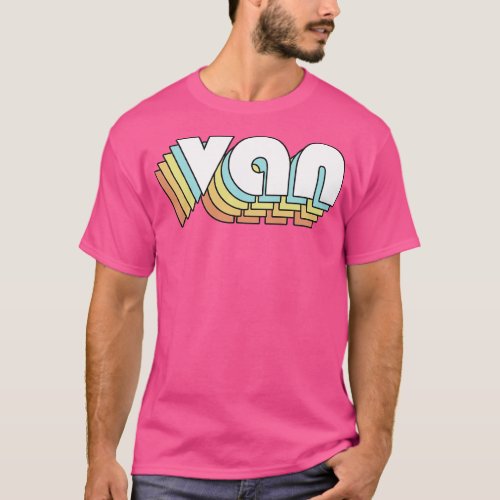 Van Retro Rainbow Typography Faded Style T_Shirt