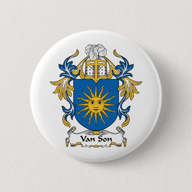 Van Son Family Crest Pinback Button (Front)