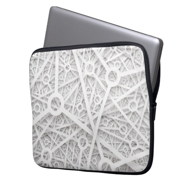 van structural white laptop sleeve (Front Left)