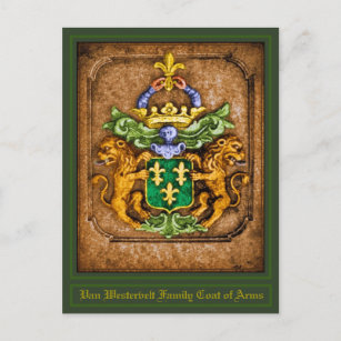 Van Westervelt Family Coat of Arms Postcard
