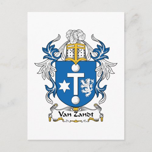 Van Zandt Family Crest Postcard