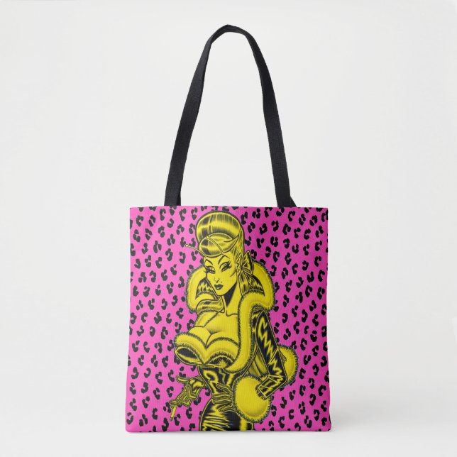 Vana DeVinyl™/Leopard Print Tote Bag (Front)
