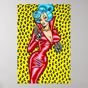 Vana DeVinyl™/Red Vinyl Dress Poster