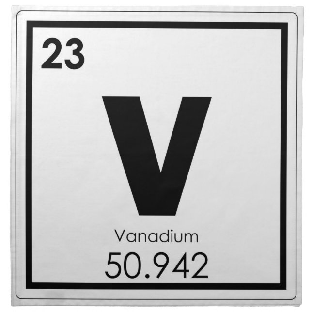 Vanadium chemical element symbol chemistry formula cloth napkin (Front)