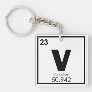Vanadium chemical element symbol chemistry formula keychain