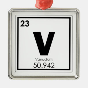 Vanadium chemical element symbol chemistry formula metal ornament
