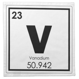Vanadium chemical element symbol chemistry formula napkin