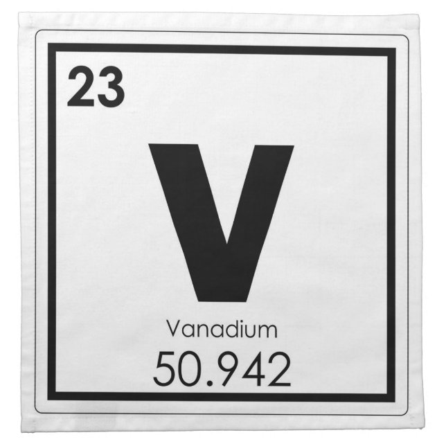 Vanadium chemical element symbol chemistry formula napkin (Front)