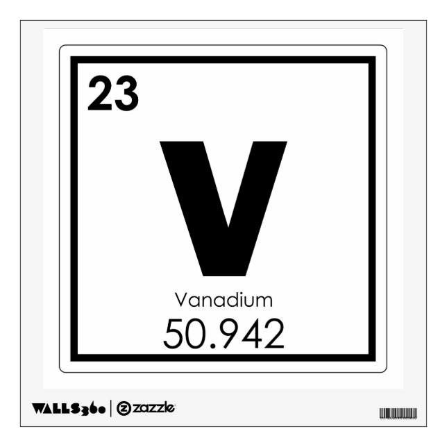 Vanadium chemical element symbol chemistry formula wall decal (Front)