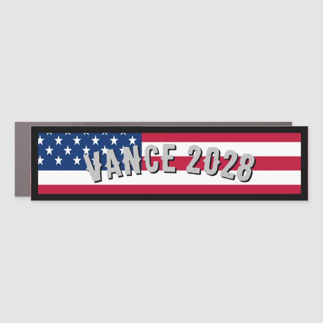Vance 2028 American Flag Car Magnet (Front)