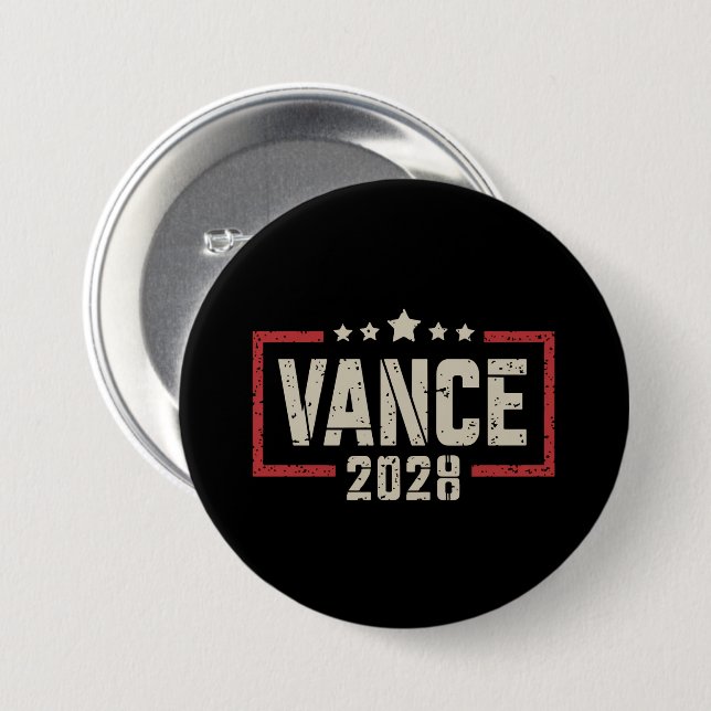 Vance 2028 President Election Campaign US Flag  Button (Front & Back)