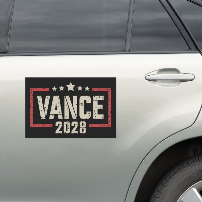 Vance 2028 President Election Campaign US Flag  Car Magnet (In Situ)